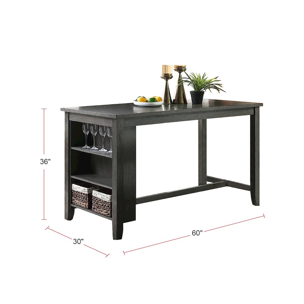 Wooden Dining Table in Dark Gray