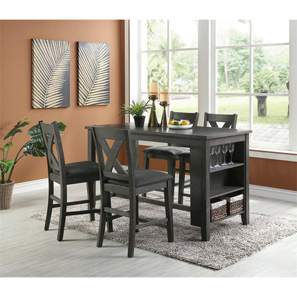 Wooden Dining Table in Dark Gray