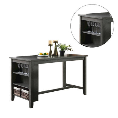 Wooden Dining Table in Dark Gray