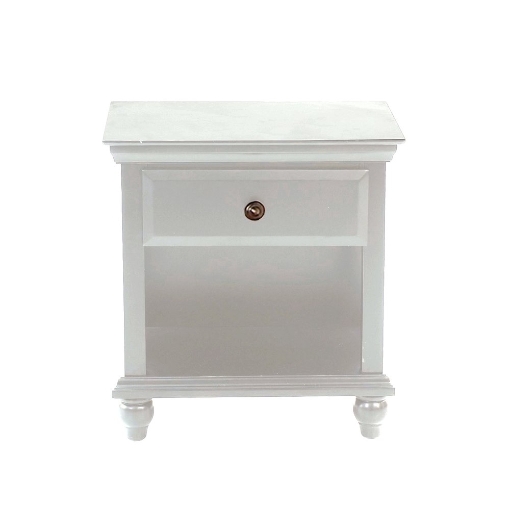 Lyndon Nightstand with Drawer and Shelf in White