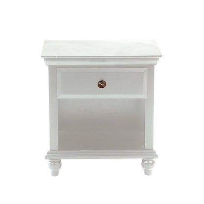 Lyndon Nightstand with Drawer and Shelf in White
