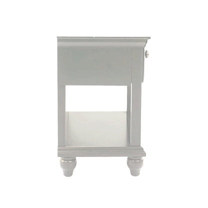Lyndon Nightstand with Drawer and Shelf in White
