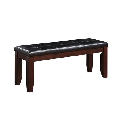 Faux Leather Dining Bench in Cherry and Black