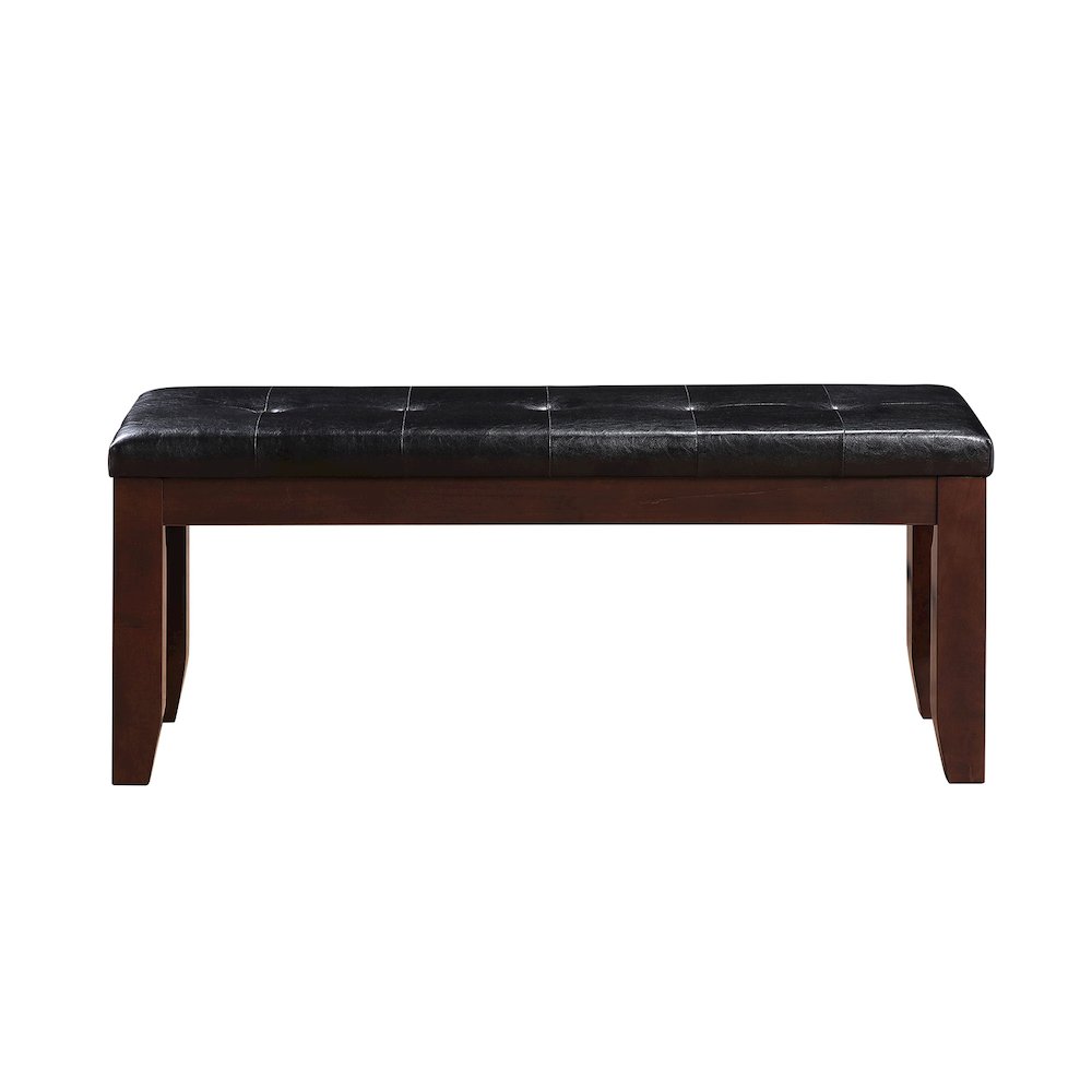 Faux Leather Dining Bench in Cherry and Black