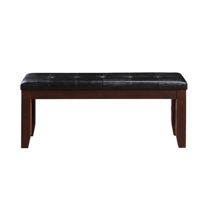 Faux Leather Dining Bench in Cherry and Black