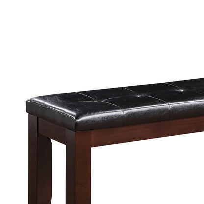 Faux Leather Dining Bench in Cherry and Black