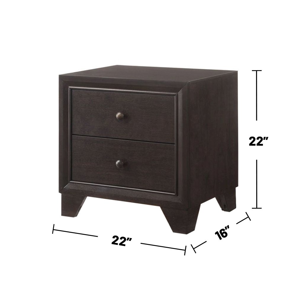 2-Drawer Nightstand in Espresso