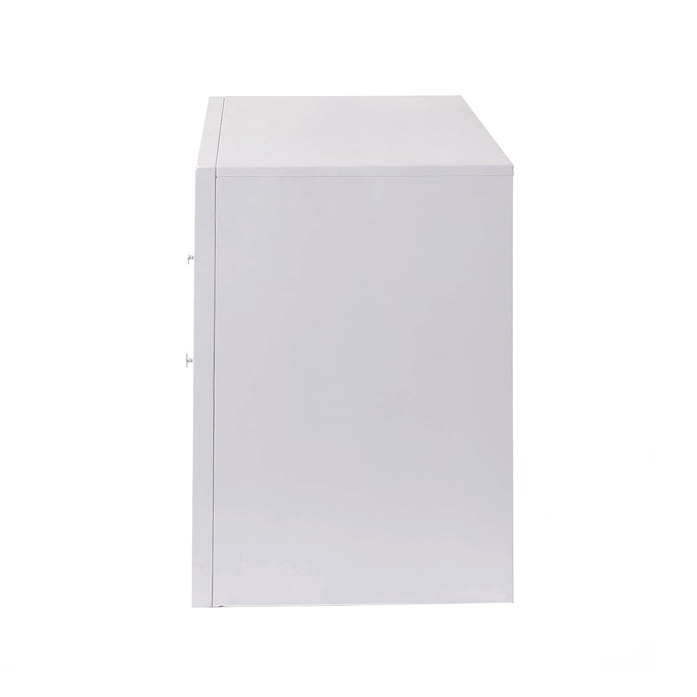 Wood Nightstand with 2 Drawers in White