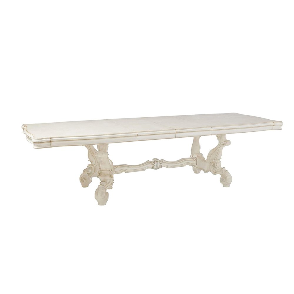 Rectangular Wooden Dining Table in Bone White
