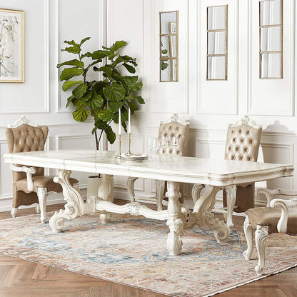 Rectangular Wooden Dining Table in Bone White
