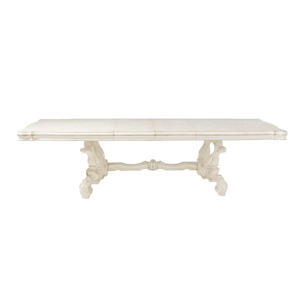 Rectangular Wooden Dining Table in Bone White
