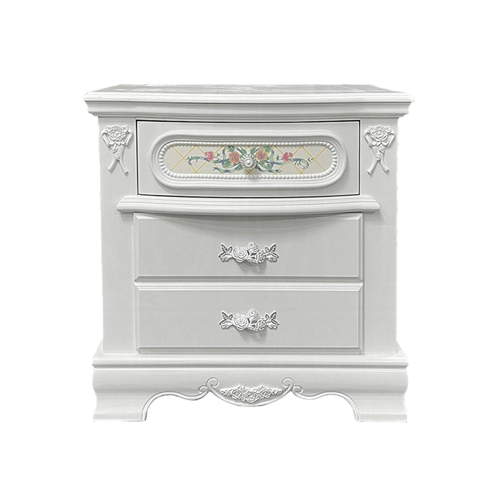2-Drawer Wooden Nightstand in White