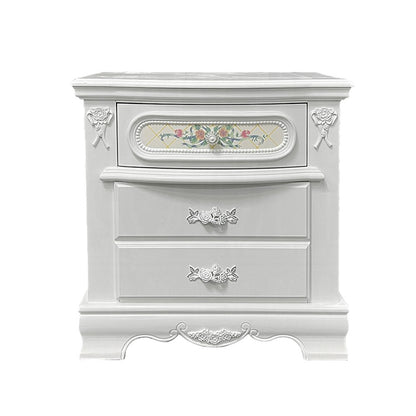 2-Drawer Wooden Nightstand in White