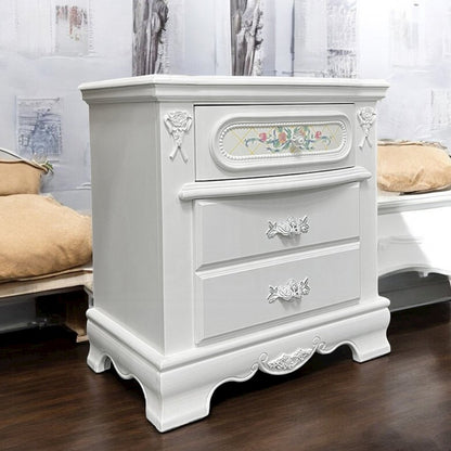 2-Drawer Wooden Nightstand in White