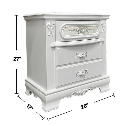 2-Drawer Wooden Nightstand in White