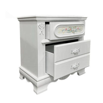 2-Drawer Wooden Nightstand in White
