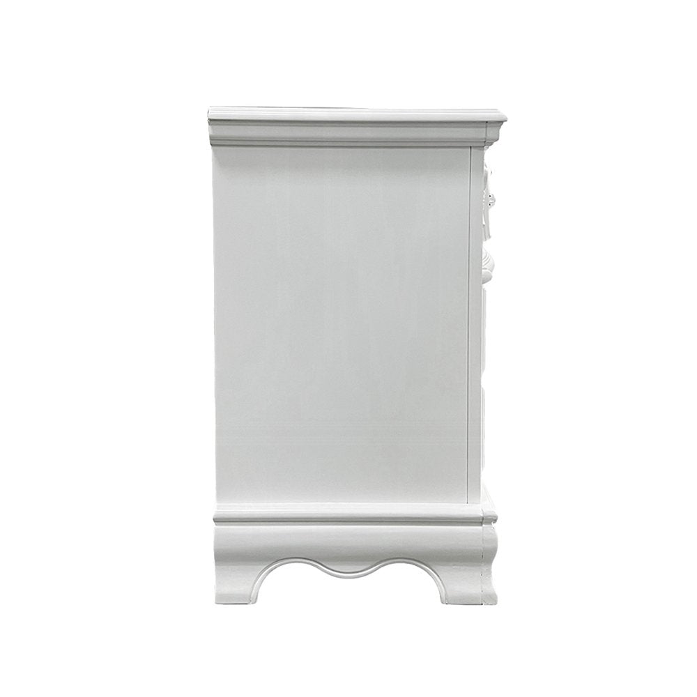 2-Drawer Wooden Nightstand in White