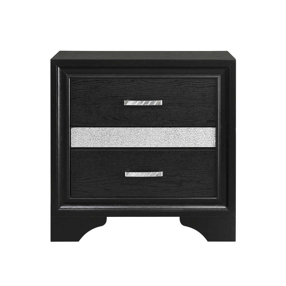 3-Drawer Nightstand with Hidden Drawer in Black