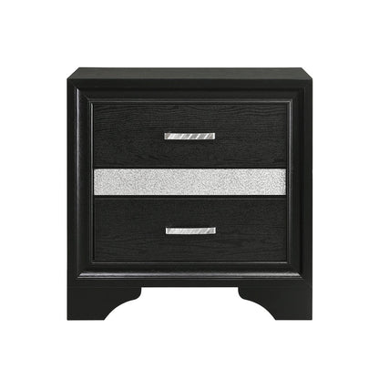 3-Drawer Nightstand with Hidden Drawer in Black