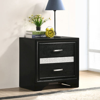 3-Drawer Nightstand with Hidden Drawer in Black