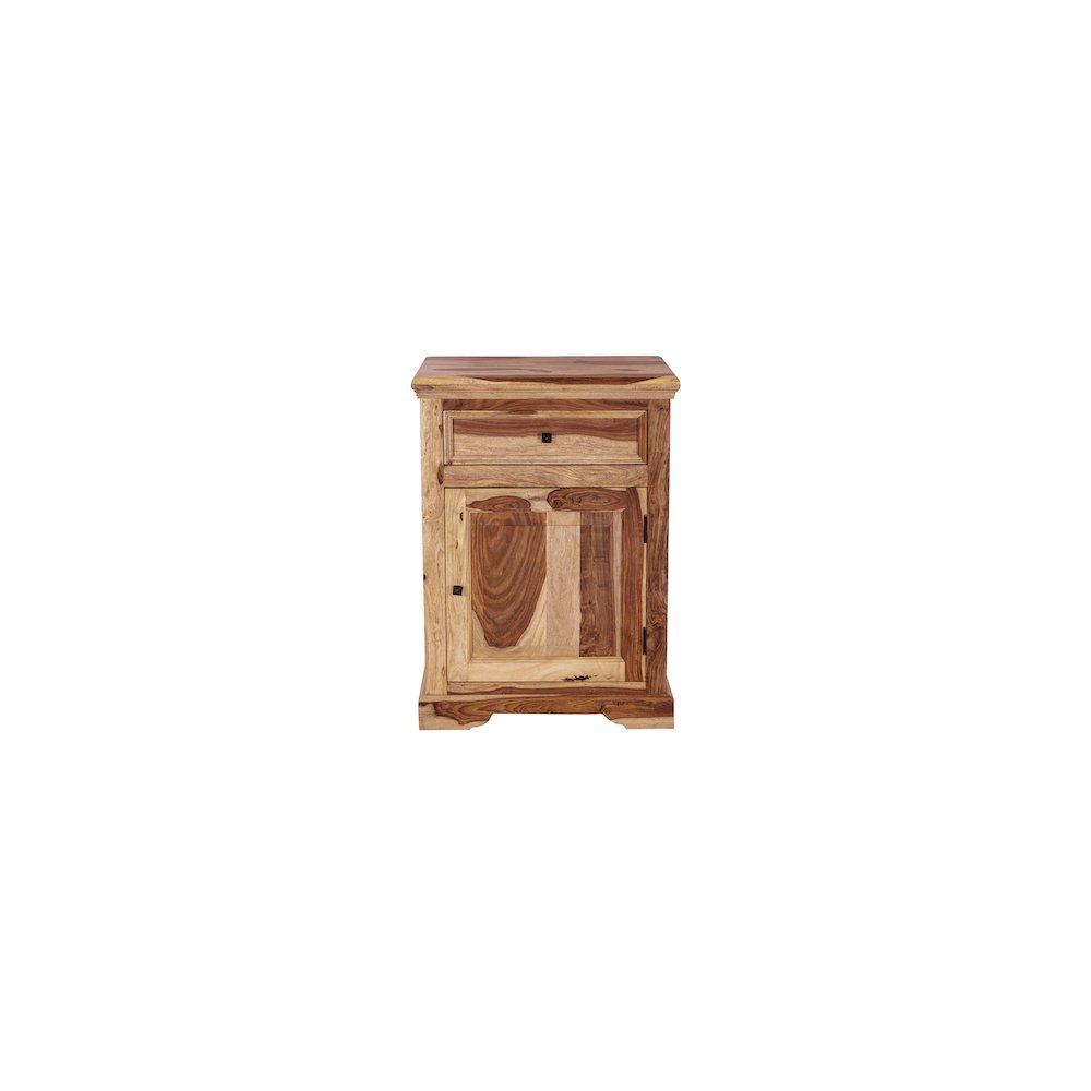 Porter Designs Taos Solid Sheesham Wood Nightstand, Natural