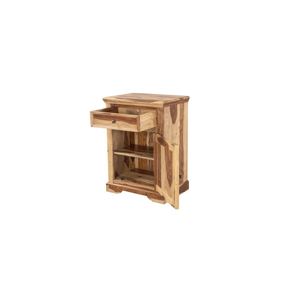Porter Designs Taos Solid Sheesham Wood Nightstand, Natural