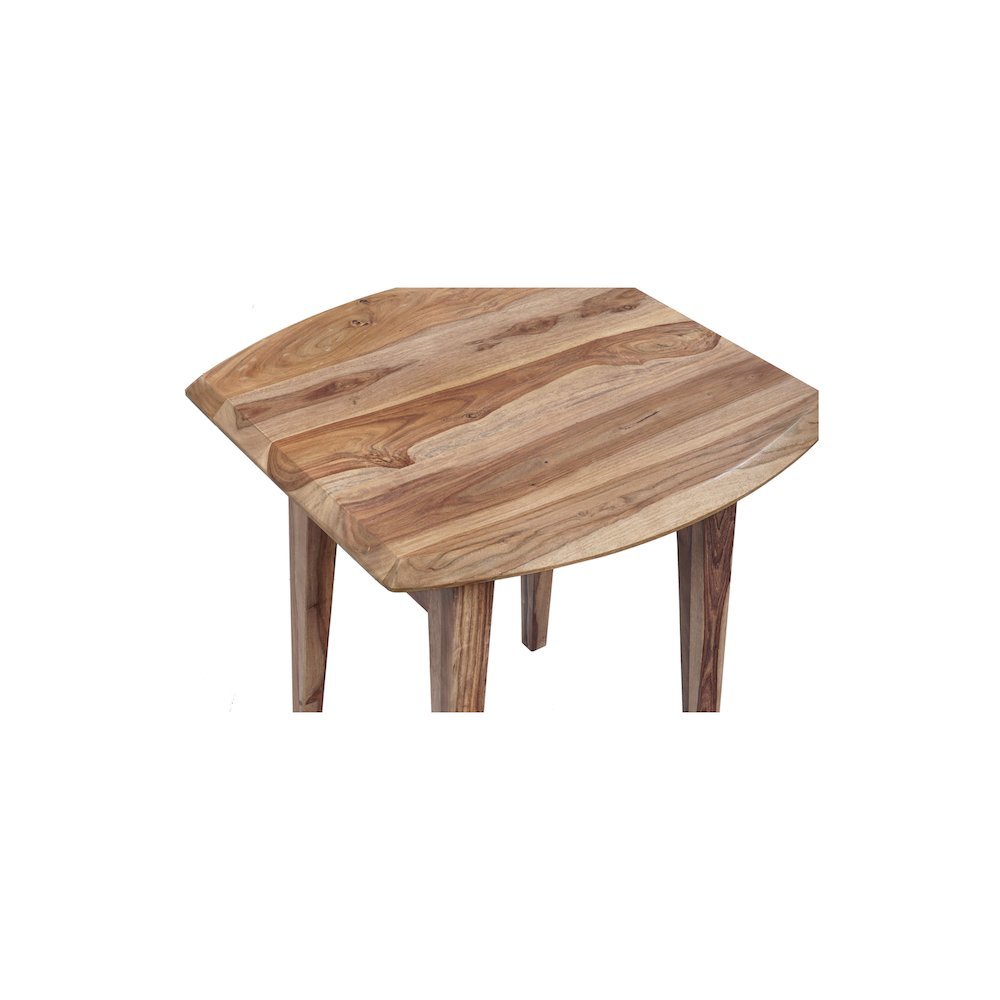 Porter Designs Fusion Solid Sheesham Wood End Table, Natural