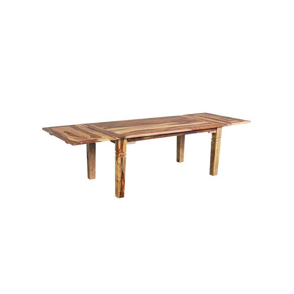 Taos Solid Sheesham Wood 72" - 112" Extension Dining Table, Natural