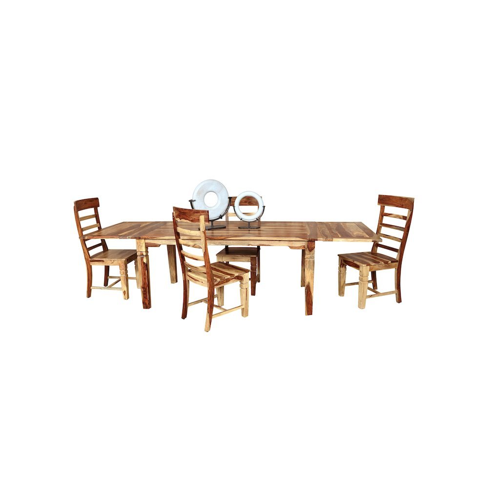 Taos Solid Sheesham Wood 72" - 112" Extension Dining Table, Natural