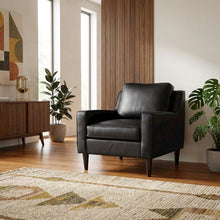 Lazio Leather Side Chair with Mid-Century Modern Style for Living Room