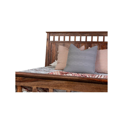 Porter Designs Kalispell Solid Sheesham Wood Queen Bed, Brown