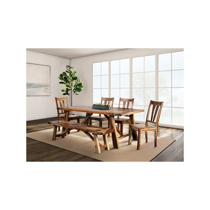 Porter Designs Kalispell Solid Sheesham Wood Dining Chair, Natural (Set of 2)