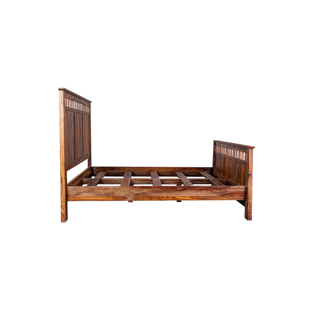 Porter Designs Kalispell Solid Sheesham Wood Queen Bed, Brown