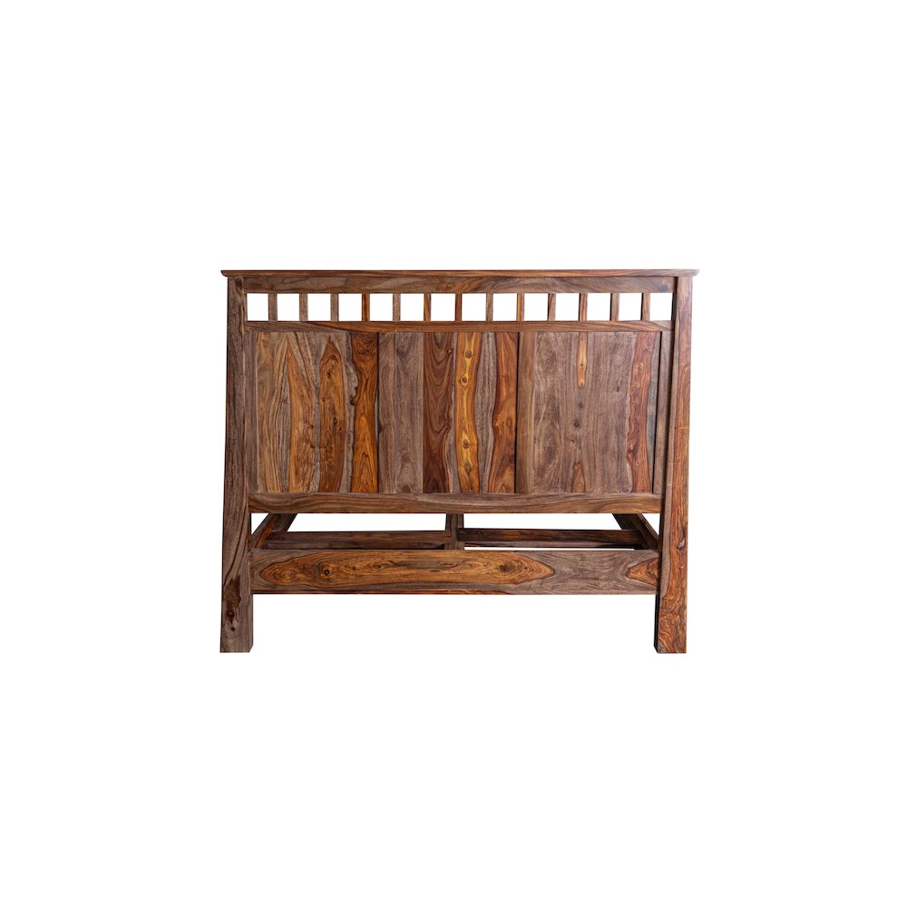 Porter Designs Kalispell Solid Sheesham Wood Queen Bed, Brown