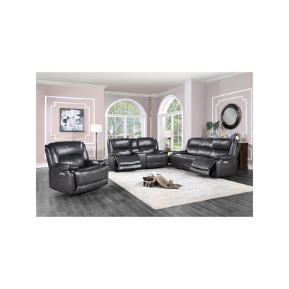 Porter Designs Ennis Triple Power Reclining Sofa, Black