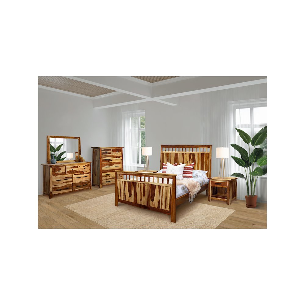 Porter Designs Kalispell Solid Sheesham Wood Nightstand, Natural