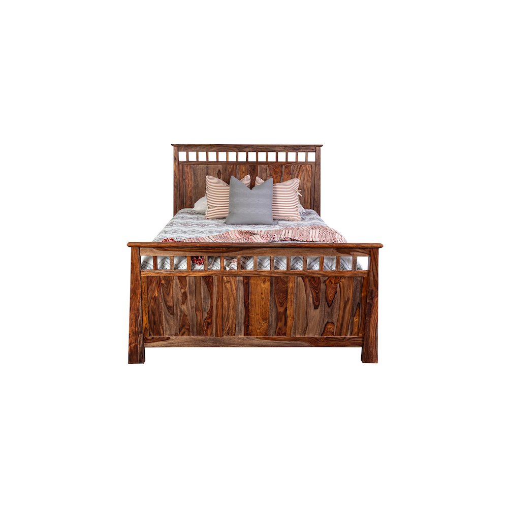 Porter Designs Kalispell Solid Sheesham Wood Queen Bed, Brown
