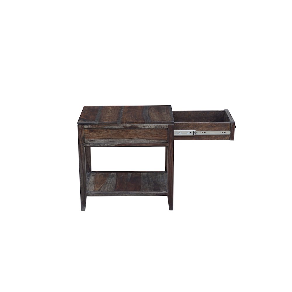 Porter Designs Fall River Solid Sheesham Wood End Table, Natural