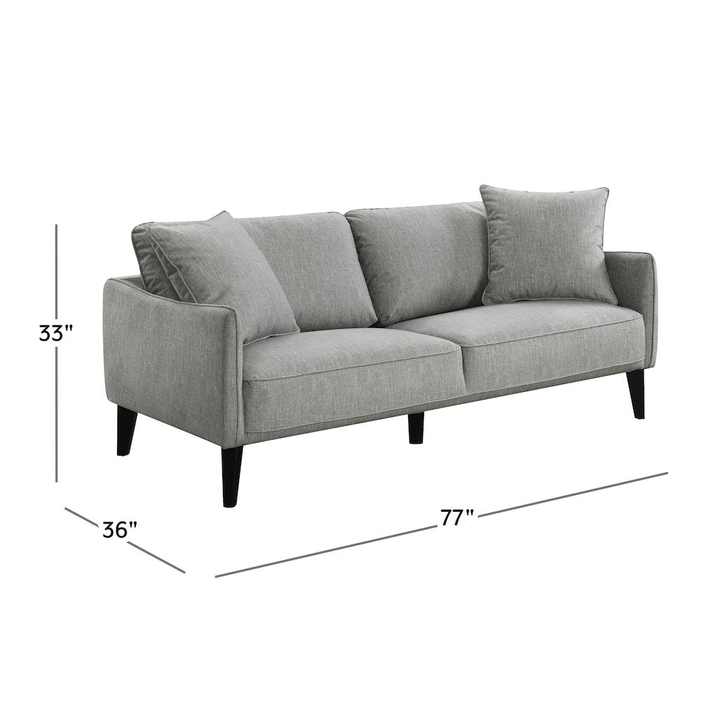 Porter Designs Cavett Mid-Century Modern Sofa, Cream
