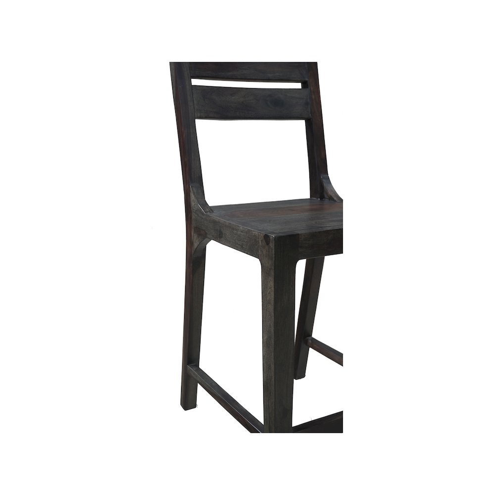 Fall River Solid Sheesham Wood 24" Counter Height Dining Chair, Gray (Set of 2)