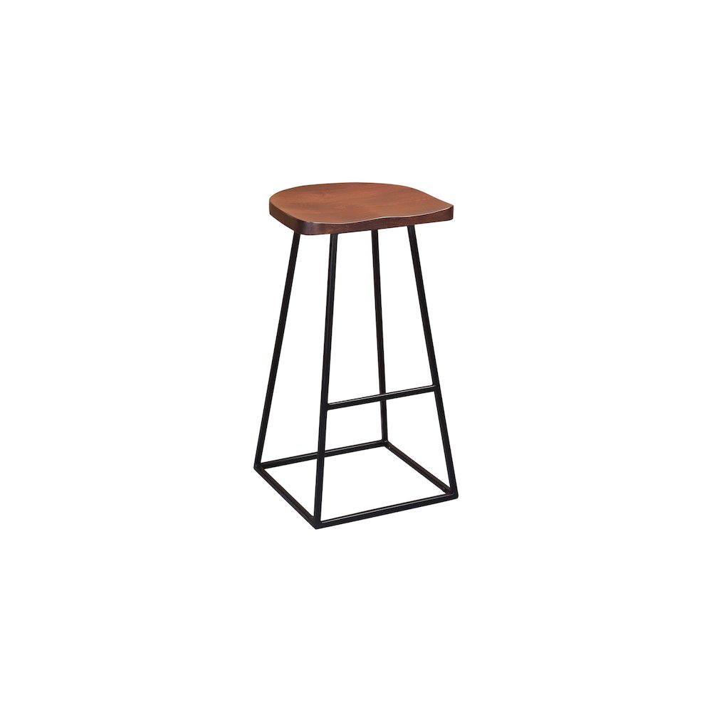 Porter Designs Clement Solid Wood 30" Bar Stool, Brown