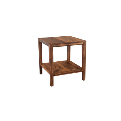Porter Designs Fall River Solid Sheesham Wood End Table, Natural