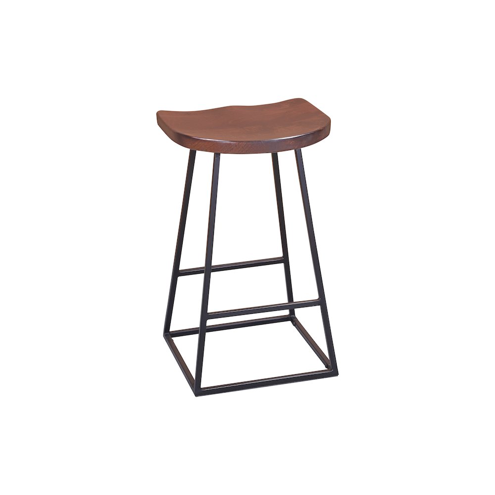 Porter Designs Clement Solid Wood 24" Bar Stool, Brown