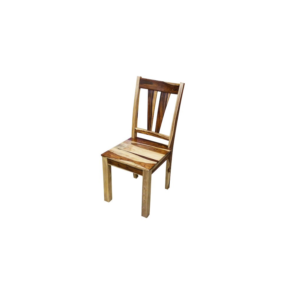 Porter Designs Kalispell Solid Sheesham Wood Dining Chair, Natural (Set of 2)