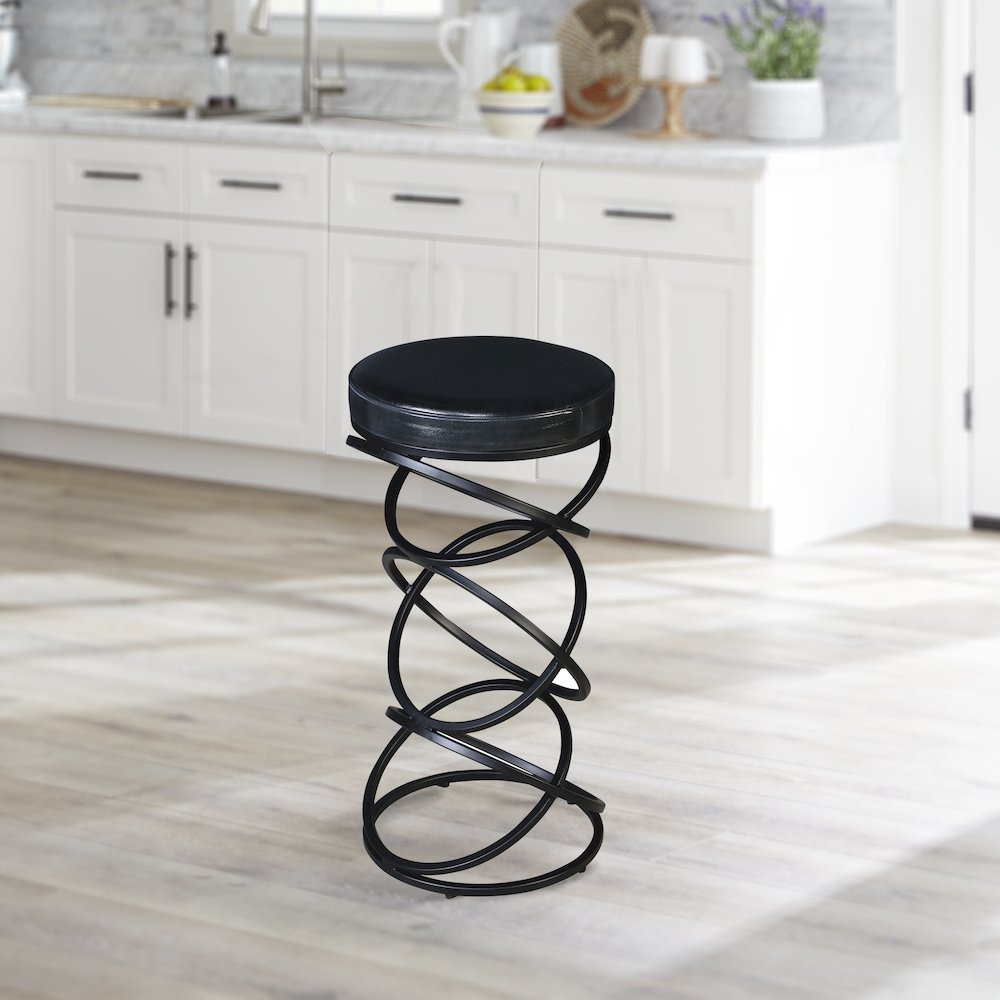 Porter Designs Polaris Leather 30" Bar Stool, Gray