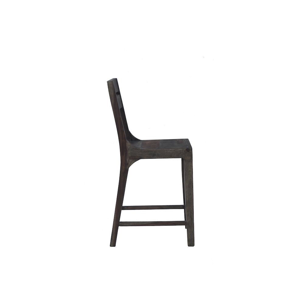 Fall River Solid Sheesham Wood 24" Counter Height Dining Chair, Gray (Set of 2)