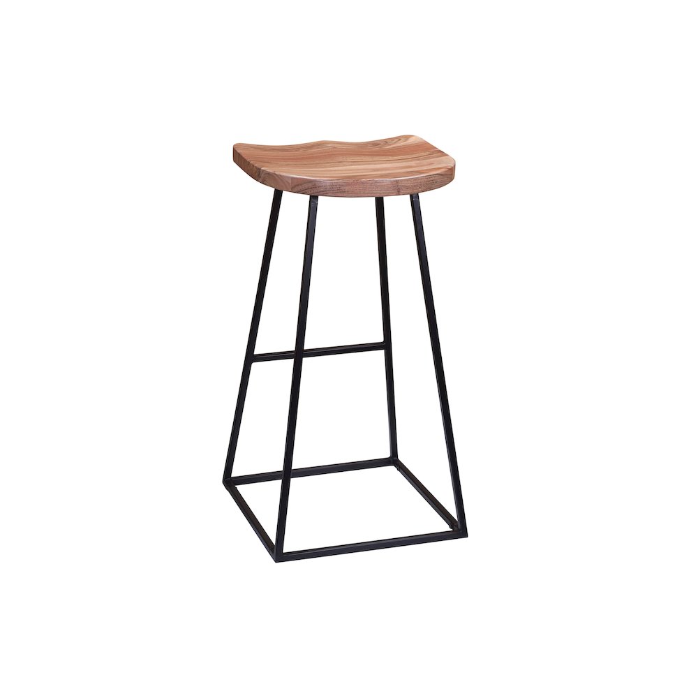 Porter Designs Clement Solid Acacia Wood 30" Bar Stool, Natural