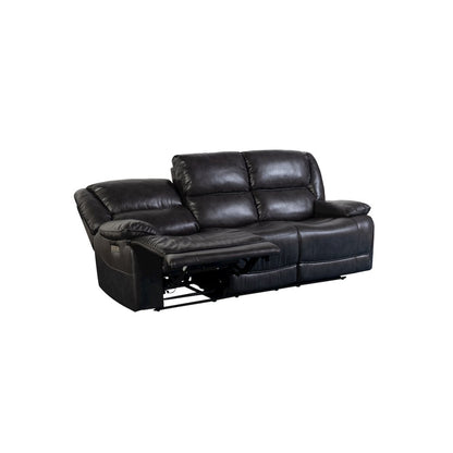 Porter Designs Ennis Triple Power Reclining Sofa, Black