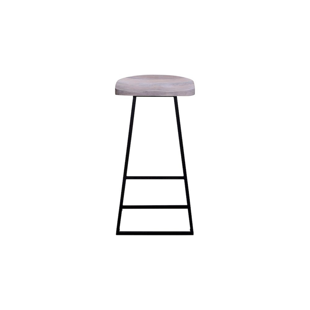 Porter Designs Clement Solid Wood 30" Bar Stool, White