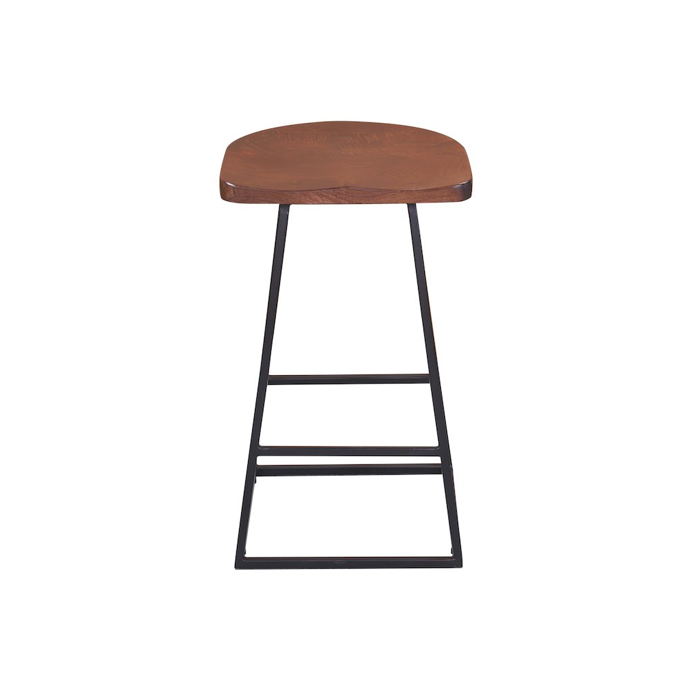 Porter Designs Clement Solid Wood 24" Bar Stool, Brown